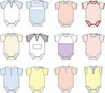 Infant baby wear illustraion in different style