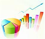 Vector illustration of shiny bar and pie chart