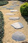 Stone and sand walkway in garden