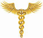 Caduceus Medical symbol - golden in color.