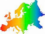 Abstract europe  color vector map on white