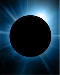 solar eclipse on a dark blue background