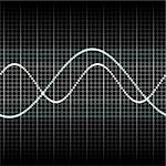 Abstract generic science audio waves measurement display illustration