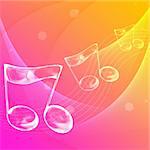 music note symbol with abstract color background