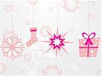 seamless pattern background with hanging xmas icon