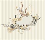 Vector illustration of retro styled design frame made of floral and ornamental elements.