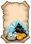 Halloween parchment 2 - color illustration.