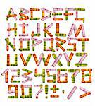 Alphabet - letters from a bright motley fabric