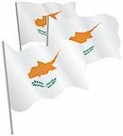 Cyprus 3d flag. Vector illustration. Isolated on white.