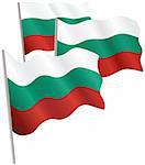 Republic of Bulgaria 3d flag. Vector illustration. Isolated on white.