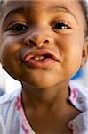 A beautiful African American baby blowing kiss