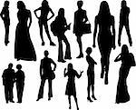 Women silhouettes. Vector illustration