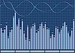 Audio Equalizer in blue color vector illustration