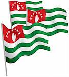 Republic of Abkhazia 3d flag. Vector illustration. Isolated on white.