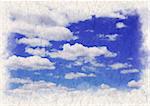 Background - grunge texture paper with image of sky