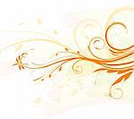 Illustration vectorielle d'orange Grunge Floral Background