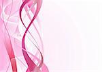 Vector illustration of pink abstract background made of curved lines