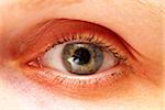 Macro shot of woman eye looking forward