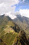 View of Machu Picchu from Wayna Picchu near Cusco, Peru.
