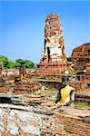 Ruins of the Buddhist temple Wat Mahatat in Ayutthaya near Bangkok, Thailand.