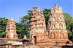 Ruins at the Buddhist temple of Wat Mahtat in Ayutthaya near Bangkok, Thailand.