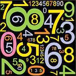 Abstract background with colorful numbers