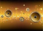 Vector illustration of shiny abstract party design with urban music scene - Speakers and sound waves