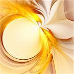 Abstract background. White - yellow palette. Raster fractal graphics.
