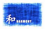 Chinese Art for Harmony on Blue Parchment