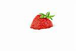 strawberry in sour cream isolated on white