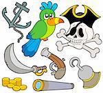 Pirate collection 9 on white background - vector illustration.
