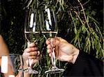 Couple having a romantic toast in champagne