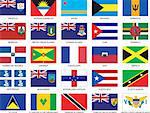 25 Caribbean Flags. Complete set of all caribbean countries.