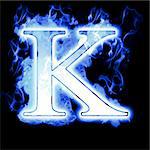 Burning Letter with Cold Blue flames - Ice Flame Alphabet