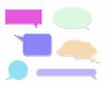 Set of colorful speech labels. Vector art