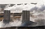 Geothermal power station in Iceland in a volcanic region of Iceland.