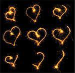 Heart from sparks. It is isolated on a black background