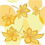 Seamless pattern with chestnut leaves. Vector illustration.