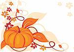 Autumnal background with pumpkin. Vector illustration.