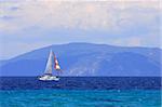 Sailing yacht in the agean sea Greece