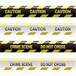 yellow and black police tape with warning stripe and text