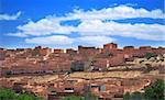 panorama of a small Moroccan town (Boumalne du Dades)