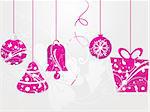 seamless artwork background with hanging christmas icons