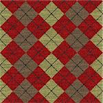 seamless texture of knitted wool gingham squares in red, yellow and brown