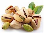 Pistachios on a white background