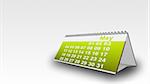 Green Calender with white background