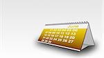 Yellow Calender with white background