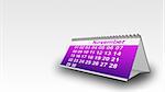 Purple Calender with white background