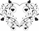 a beautiful decorative floral heart pattern design