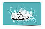 grunge card with an inky dribble strip,vector illustration